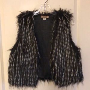Fur Vest - Black and White